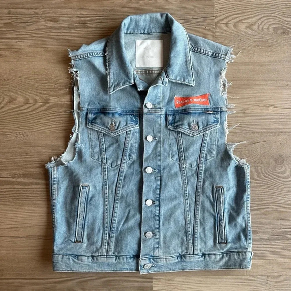Mother Superior ‘THE DRIFTER' Light Wash Denim Vest fast as a mother size medium - Picture 6 of 15
